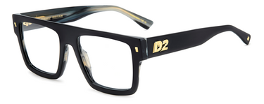 Men Premium Dsquared2 Eyeglasses: D2 0147 - Black - SpecSMART Eye Clinic (Diagonal View)